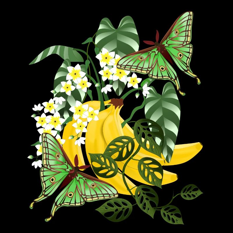 Banane avec des papillons