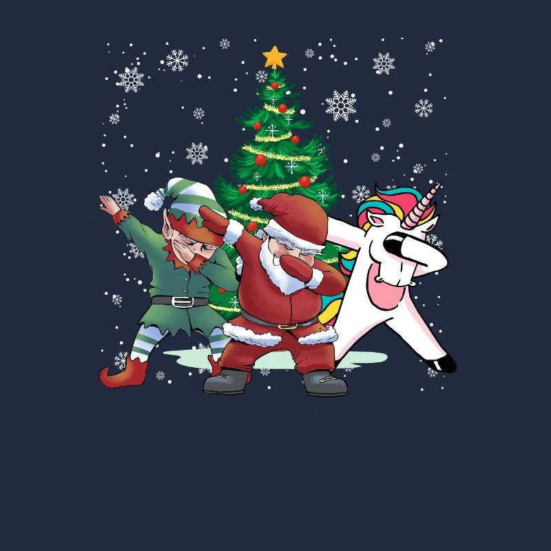 Dabbing Weihnachtsmann Elf Einhorn Weihnachtsbaum