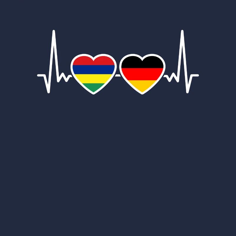 Mauritius Germany Heartbeat Flag Mauritian