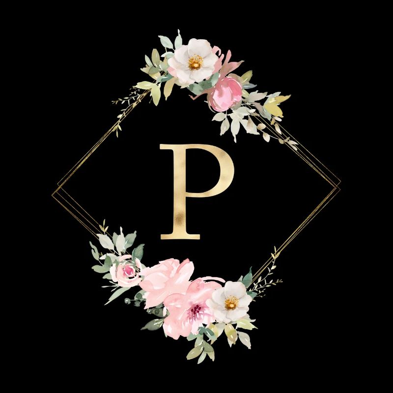 Personalisierbar Monogramm P Pastel Floral