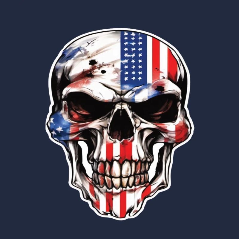 Crânes Crâne Amérique Drapeau Skull Bone