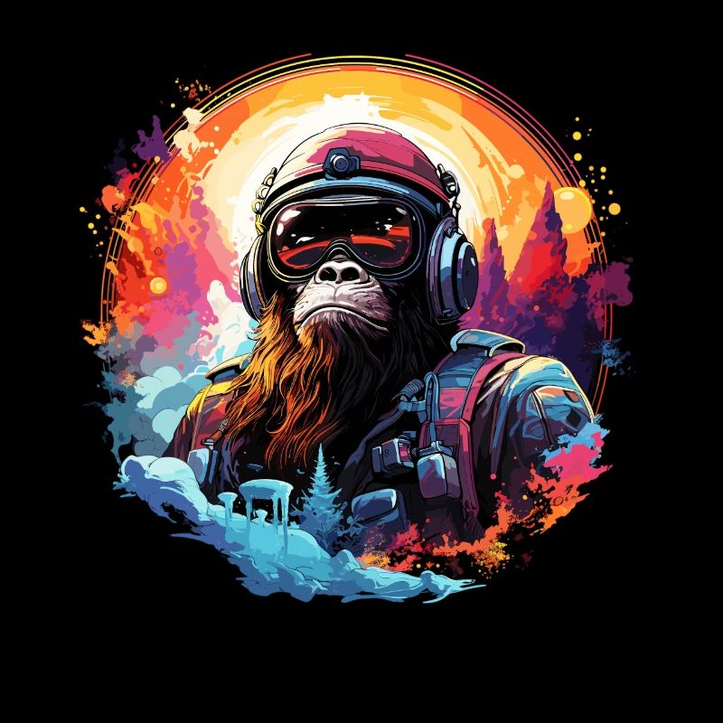 Space Ape Cool et drôle singe coloré dans l’espace