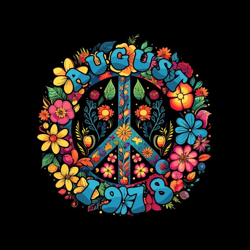 Flower Power Hippie Geburstag - August 1978