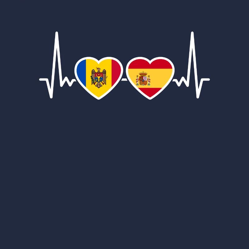 Moldau Spanien Herzschlag Flagge Spanisch Moldauer
