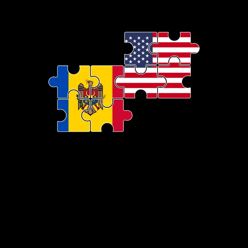 Moldova USA Flag American Moldovan