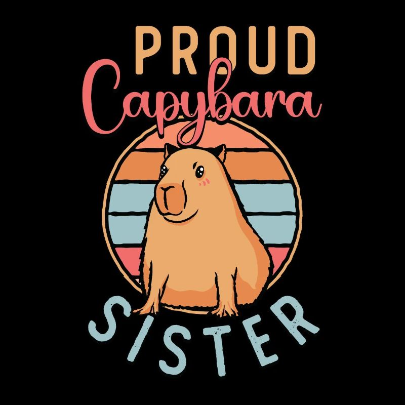 Capybara Proud Capybara Sister Retro Large Rodent