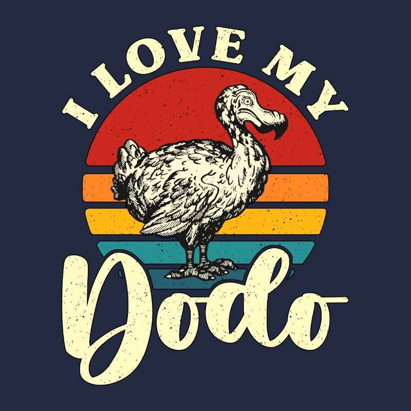 Dodo Bird J’aime mes Dodo Retro Flightless Animals