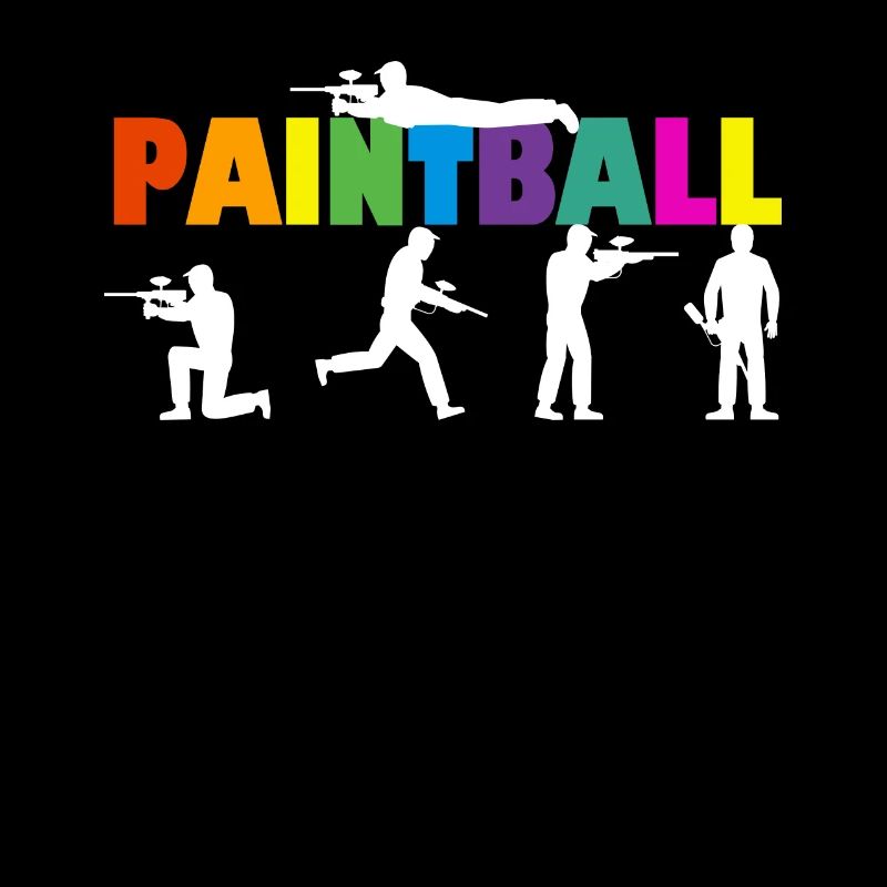 Cool Retro Paintball Player Splatter Paintball