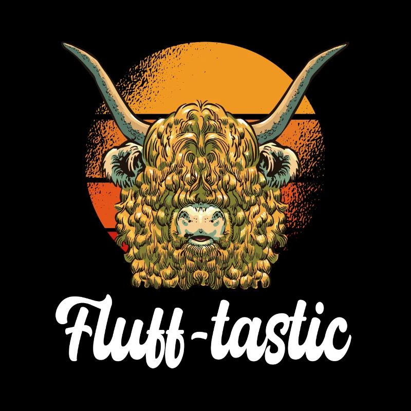 Fluff-tastic pun Scottish Highland cow