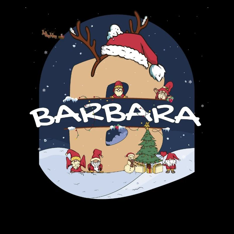Génial nom de Barbara avec Santa Hat dans le thème de Noël