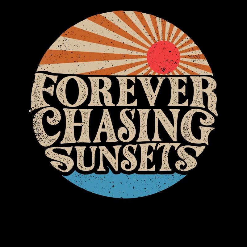 Forever Chasing Sunsets Retro Summer Vacation