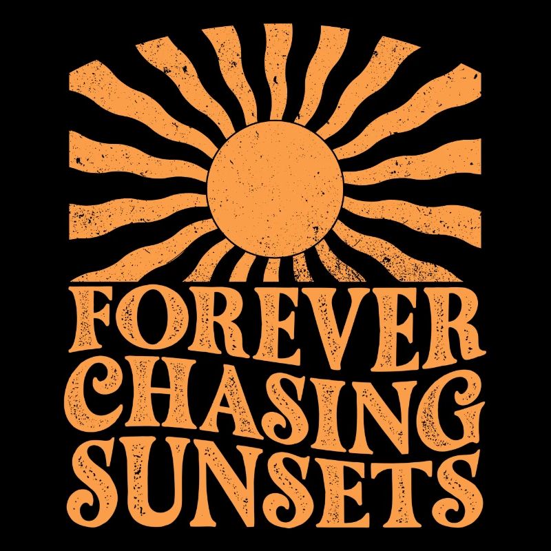 Forever Chasing Sunsets Retro Summer Vacation