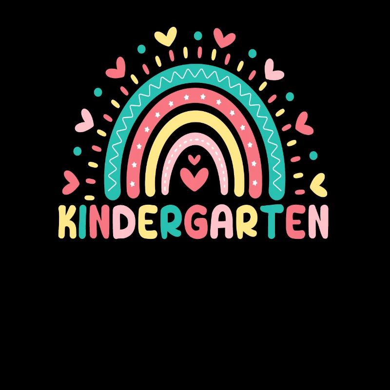 Kindergarten Regenbogen Mädchen Jungen Lehrer Team