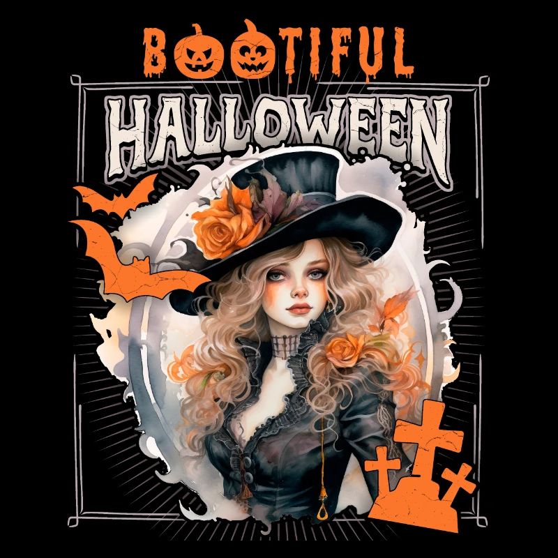 Gothic Halloween Hexe, Spruch Bootiful