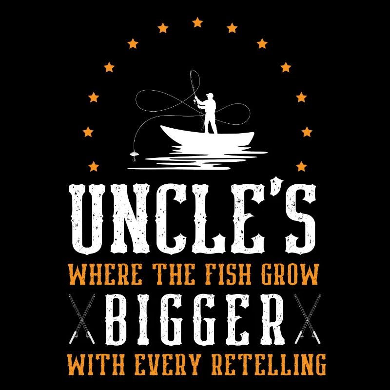 Pêche Oncle Pêcheur Oncles Drôle Poisson Parfait