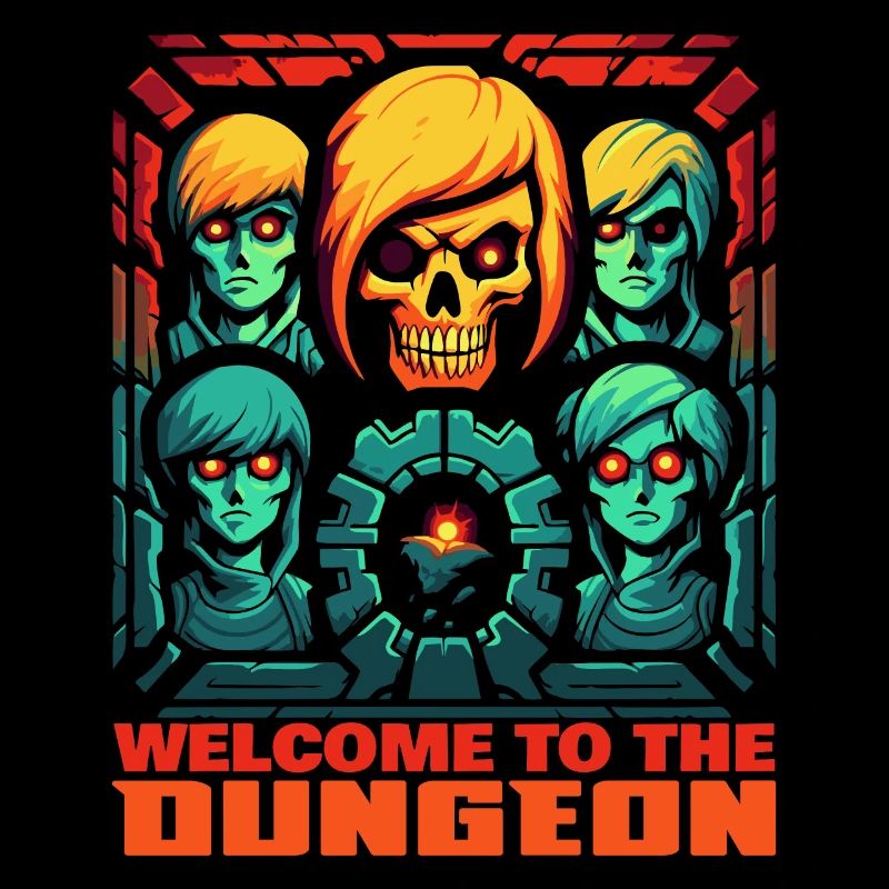 Bienvenue dans le donjon avec le crâne et ses amis