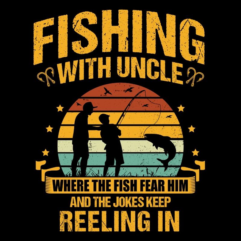 Pêche Oncle Pêcheur Oncles Drôle Poisson Parfait