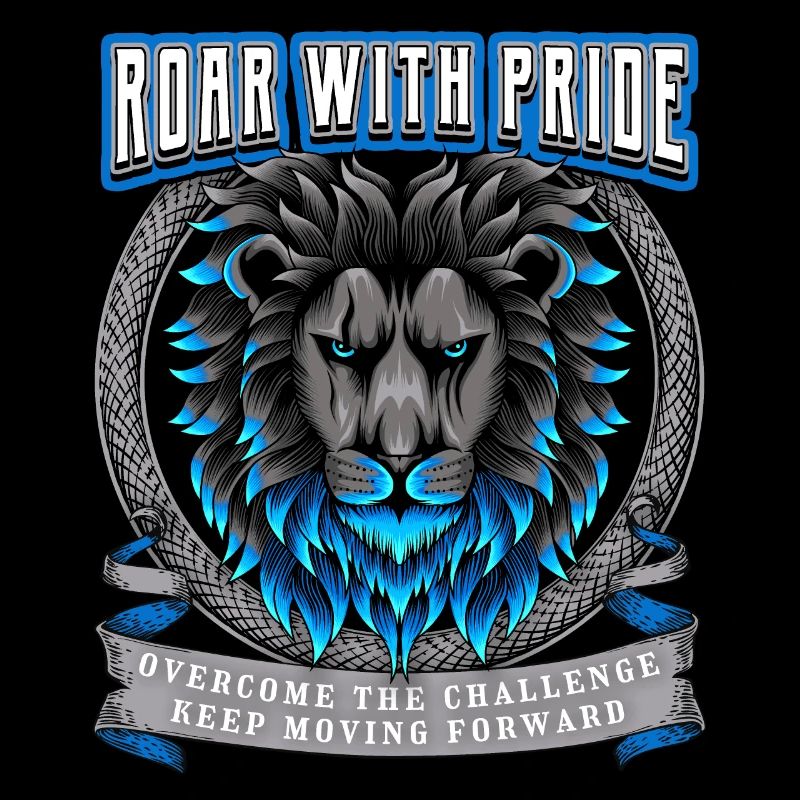 Lion Saying Roar with Pride, Lion Head