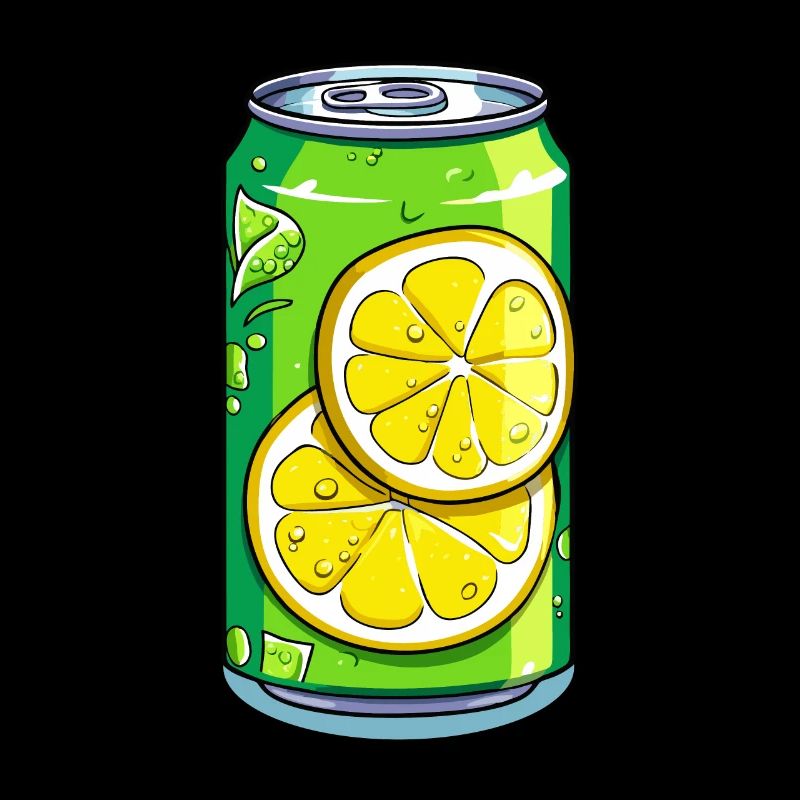 The refreshing lemonade can with sparkling water