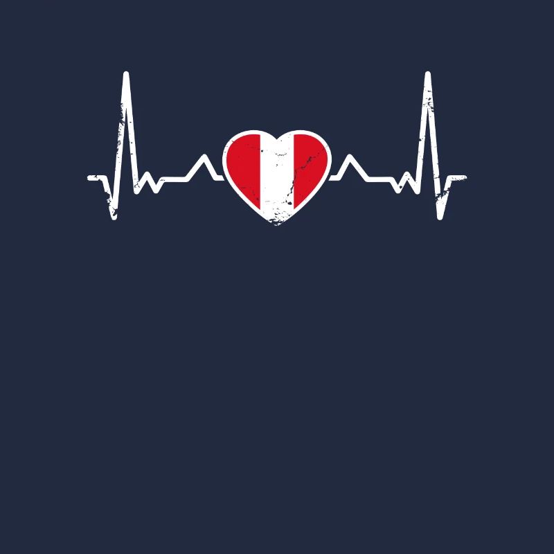 Peru Vintage Heartbeat Peruvian Flag