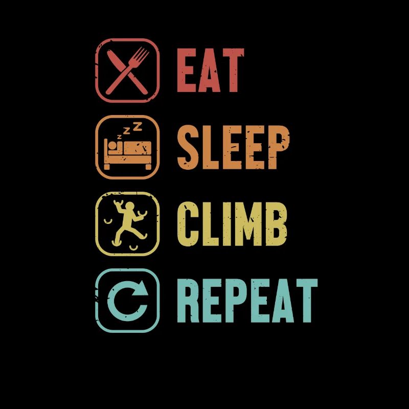 Manger, dormir, grimper, répéter, bloc, escalade sportive,