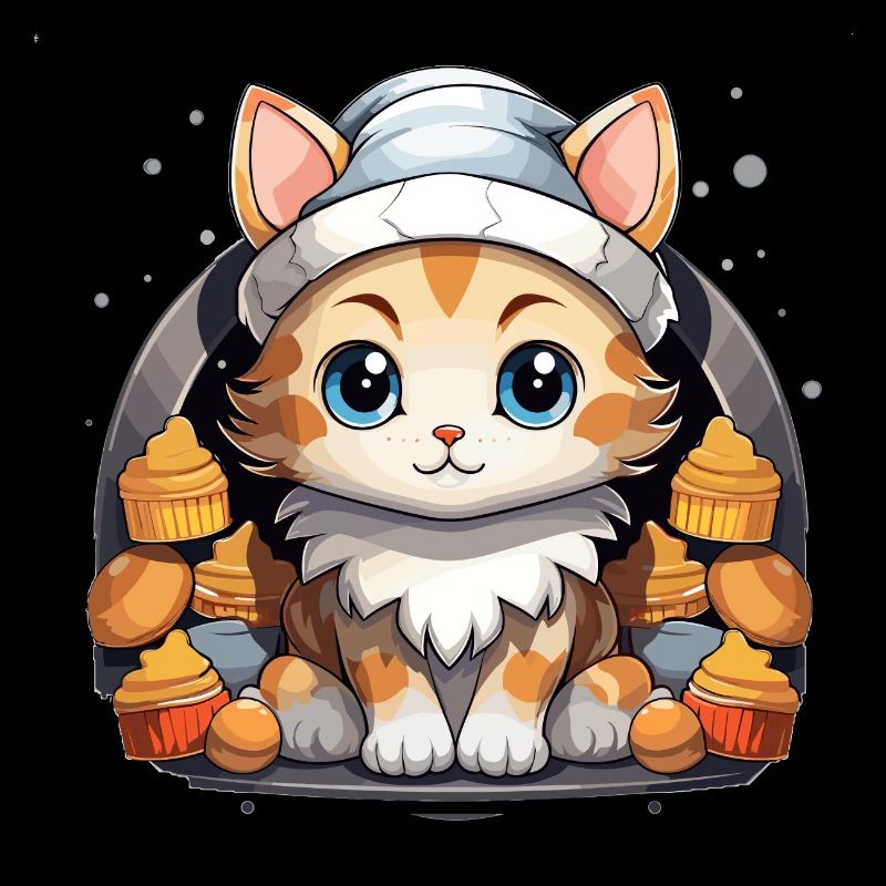 Design de Noël de chat - Style Kawaii