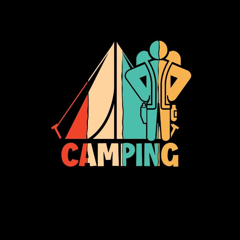 Retro Campingplatz Zelten Glamping Camper Camping