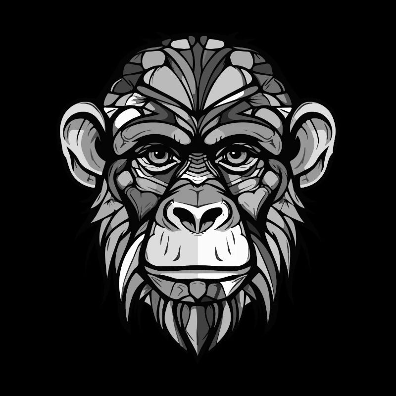 Monkey Head Portrait Animal