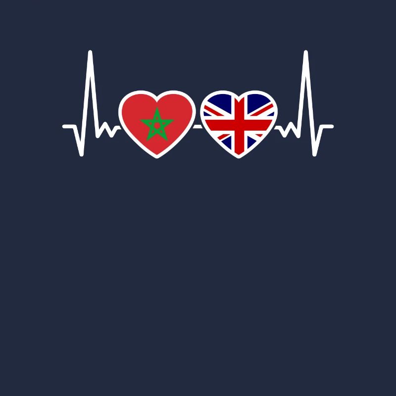 Morocco UK Heartbeat Flag British Moroccan