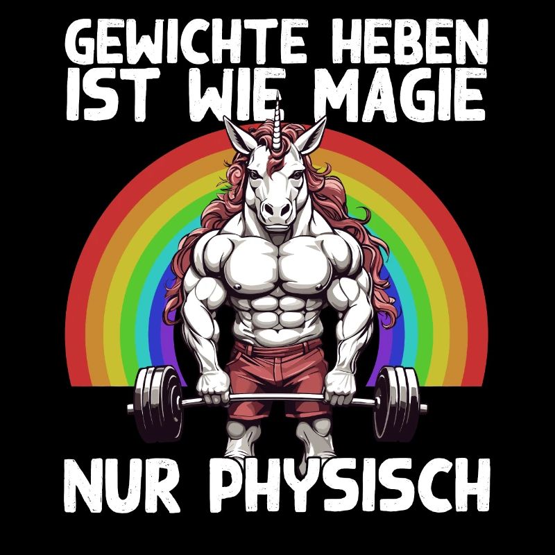 Magisches Einhorn Bodybuilding Spruch Design