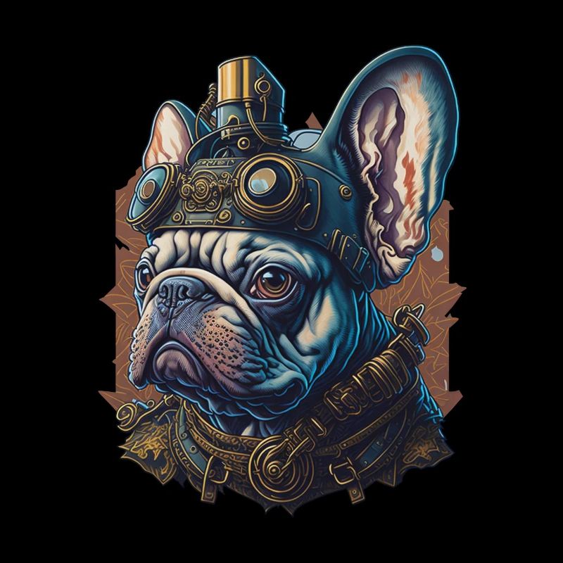 Bouledogue Français rétro chien steampunk