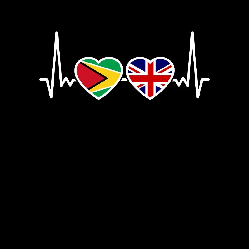 Guyana UK Herzschlag Flagge Britisch Guyanesisch