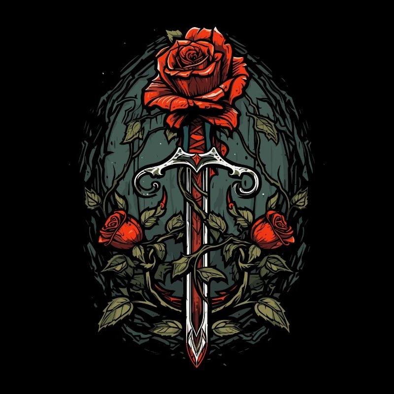 Red Rose Goth Sword