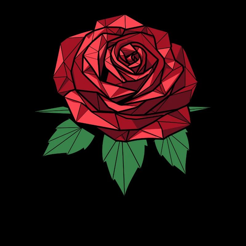 Rote Rose Goth Cool Line Art Rose