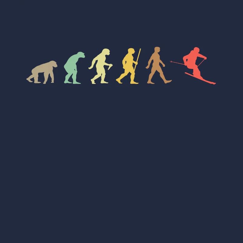 Skiing Retro Skier Evolution Ski