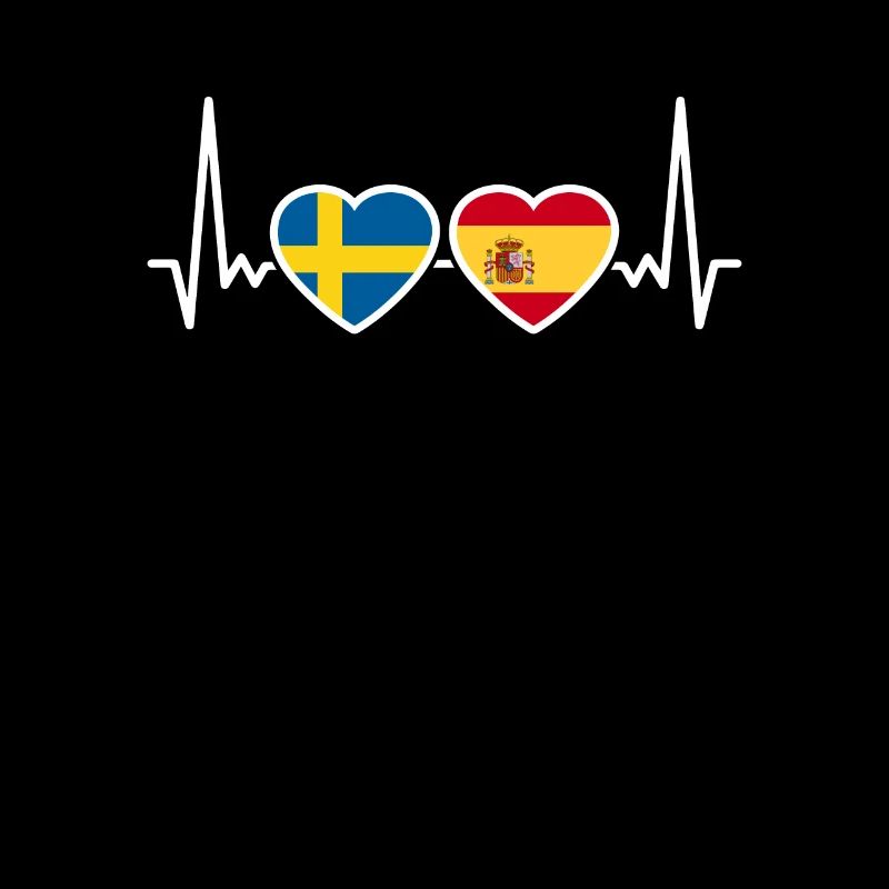Schweden Spanien Herzschlag Flagge Spanier Schwede