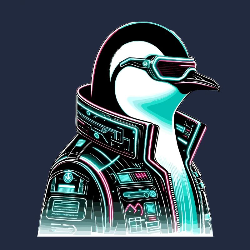 Cyberpunk Pingouin Conception graphique