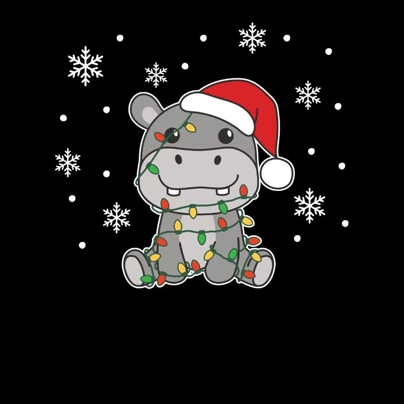 Hippo Christmas Winter Animals Hippos