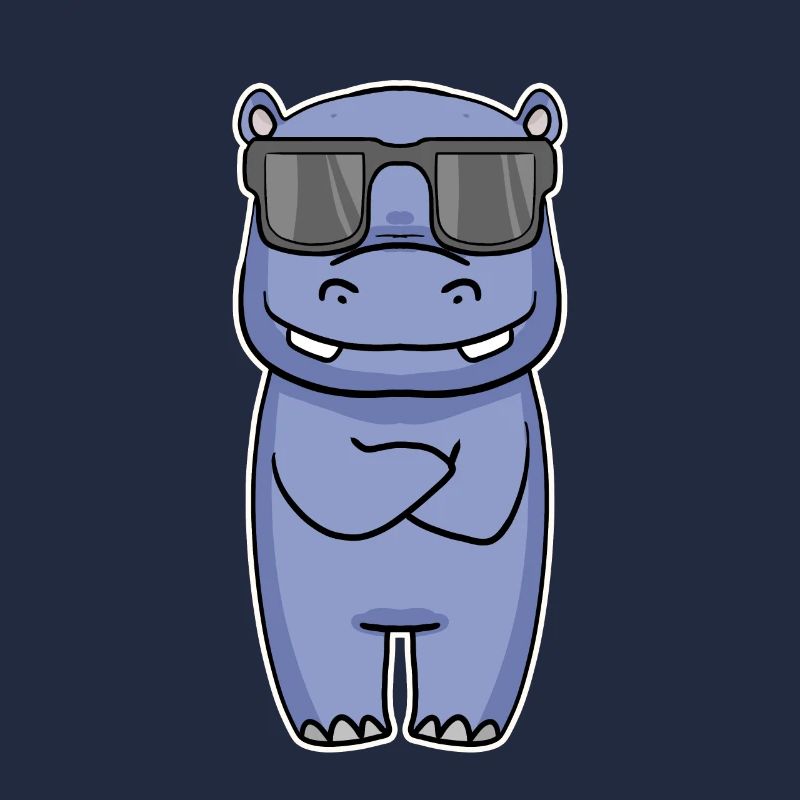Nilpferd mit Brille