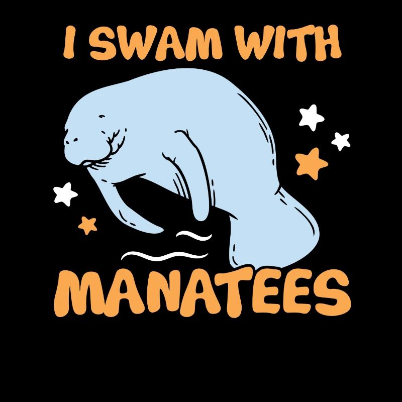 I swam with manatees, aquatic animals, manatees