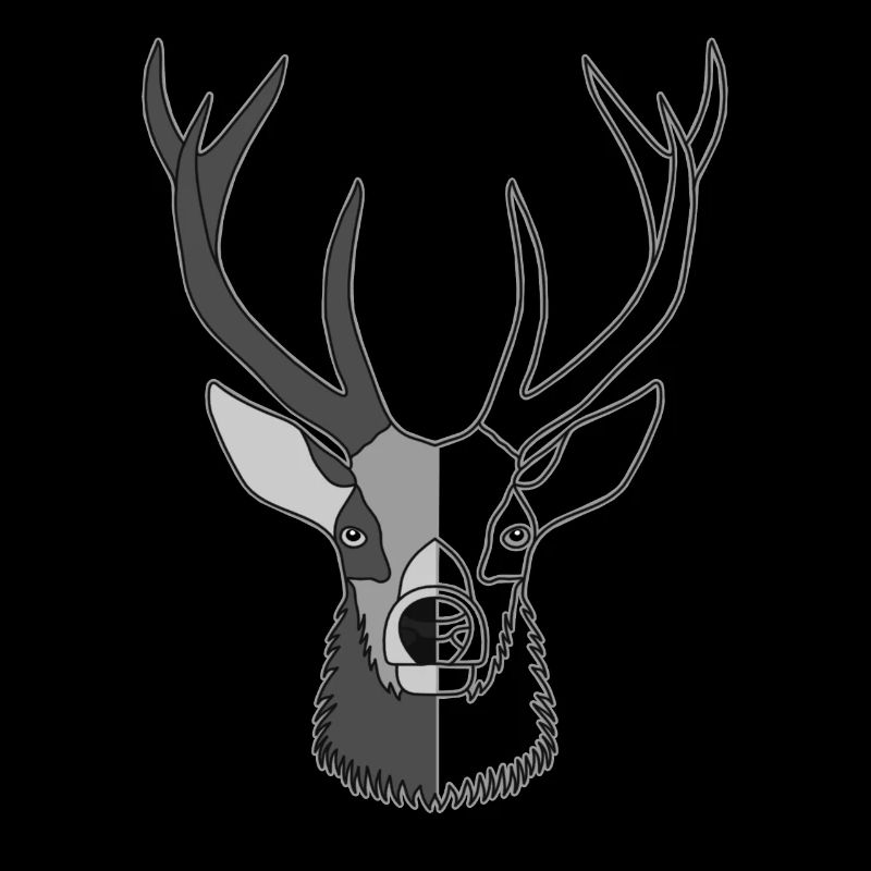 Rothirsch Geweih mit Hirschgeweih