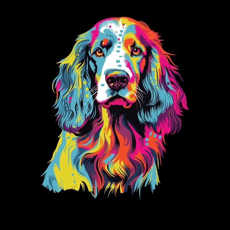 Wasserfarben Farbenfroher English Setter