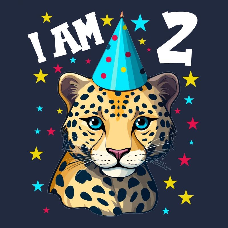 2. Geburtstag Ich bin 2 Jahre alt Leoparde Leopard