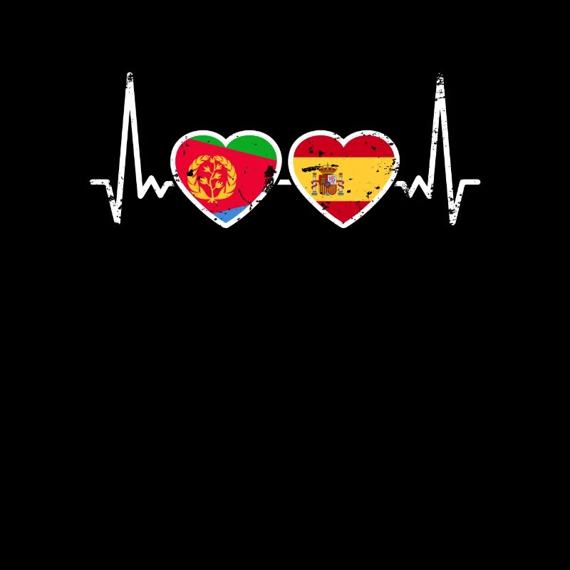 Érythrée Espagne Vintage Heartbeat drapeau Érythréen