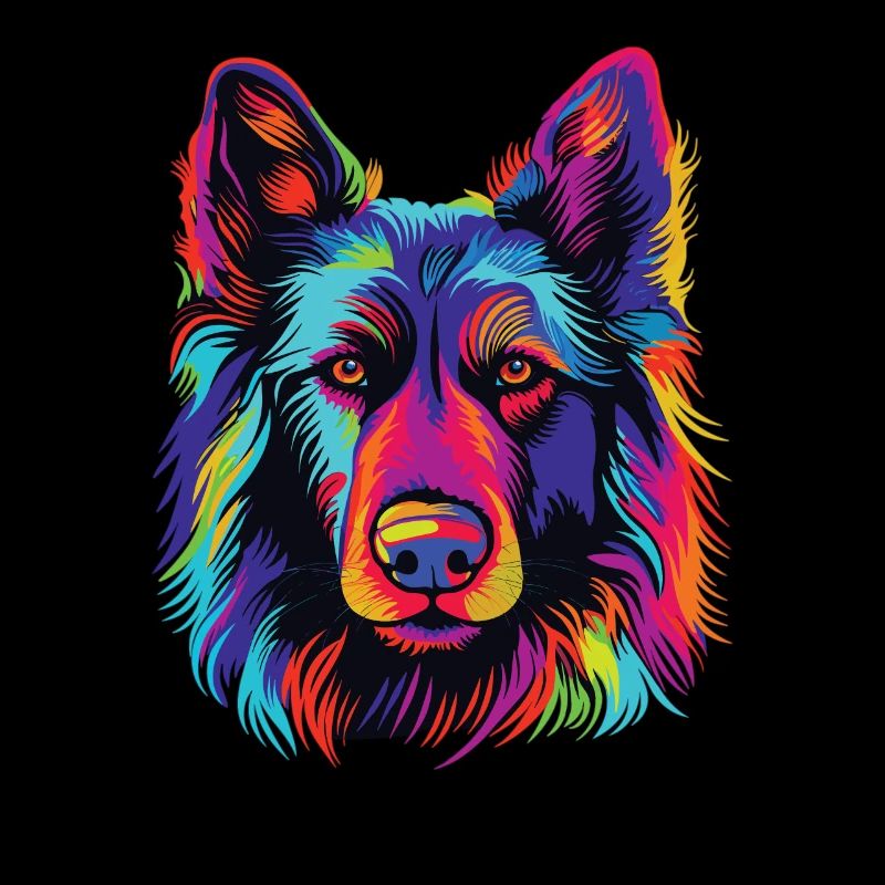 Wasserfarben Farbenfroher Belgian Tervuren