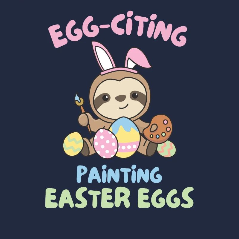 cute sloths for easter with easter eggs sloth