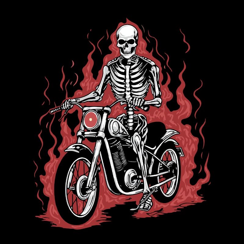 Motorcycle Biker Motorbike Skeleton