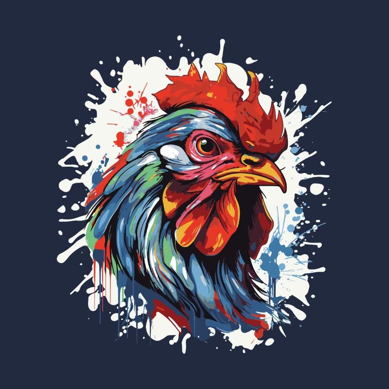 Rooster Pop Art Head