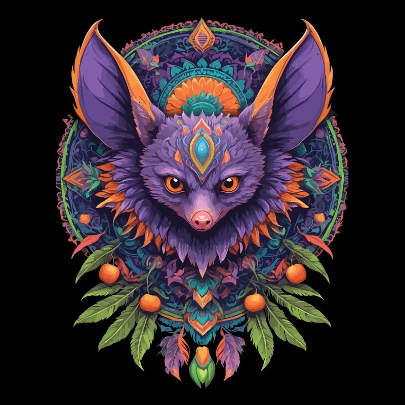 Bat Spiritual Mandala Design