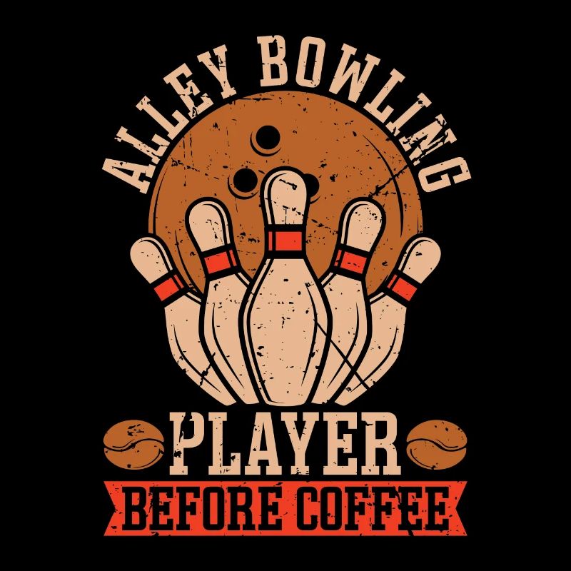 Alley Bowling Player Before Ninepins Coffee Lover